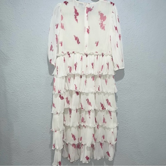 Ganni White and Pink Tiered Dress - Picture 4 of 12